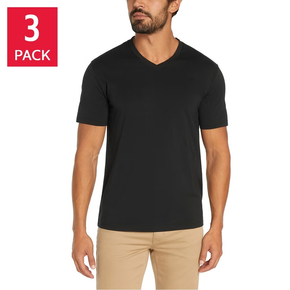 Banana Republic Men's V-Neck Tee, 3-pack, Black, Size: Medium
